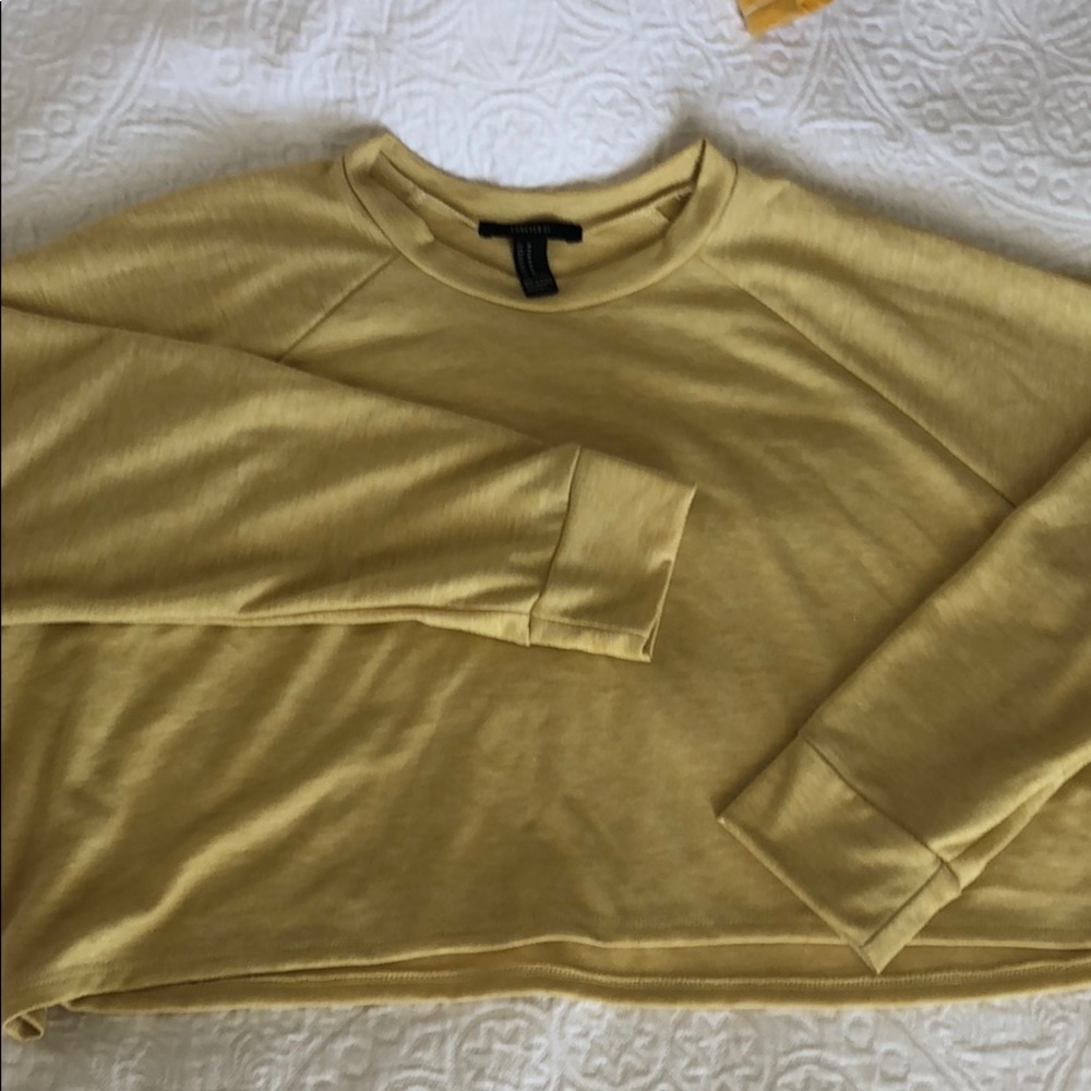 Yellow Cropped Sweatshirt